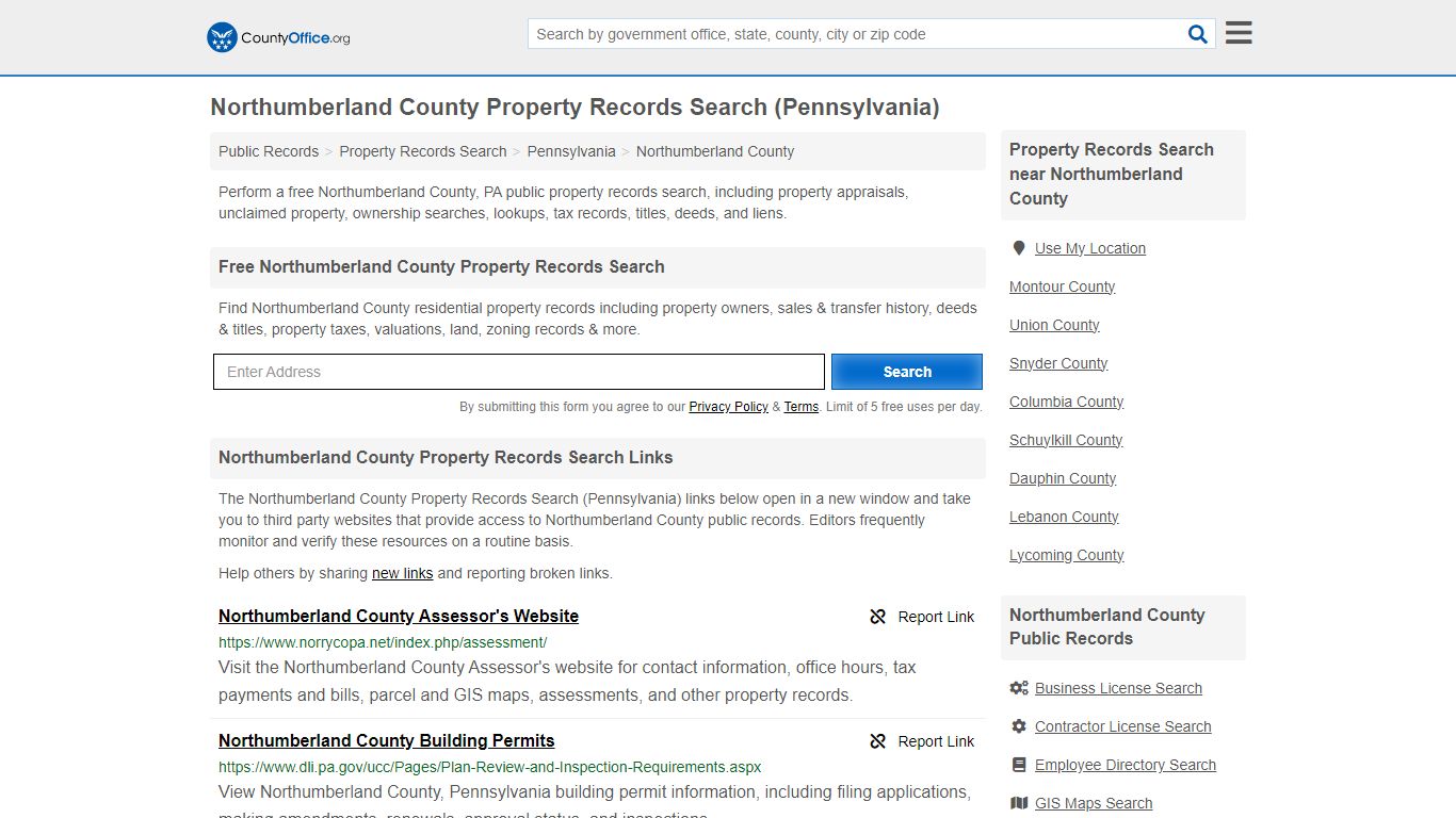 Northumberland County Property Records Search (Pennsylvania)